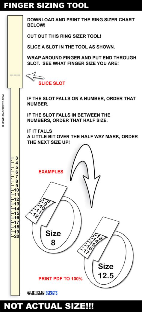 Finger Sizing Tool Up To 20 Printable