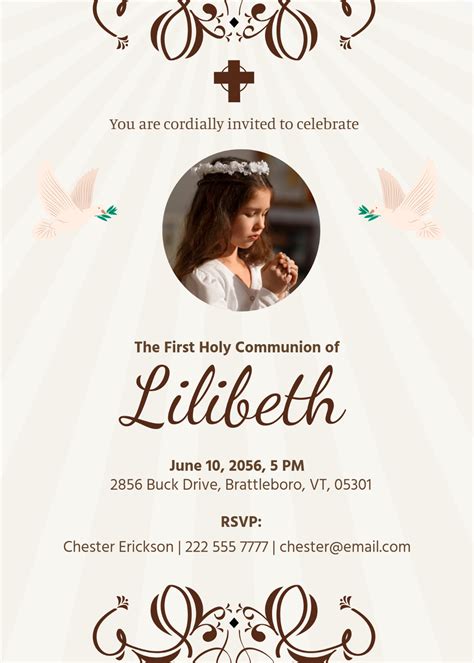 First Communion Invitation Templates