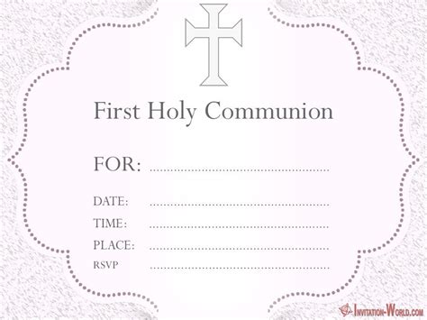 First Holy Communion Card Templates Free