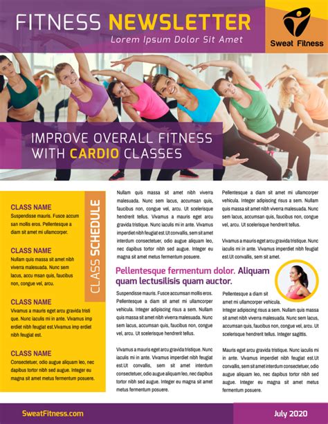 Fitness Newsletter Template