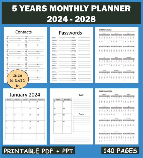 Five Year Planner Template
