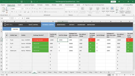 Fleet Management Report Excel Template