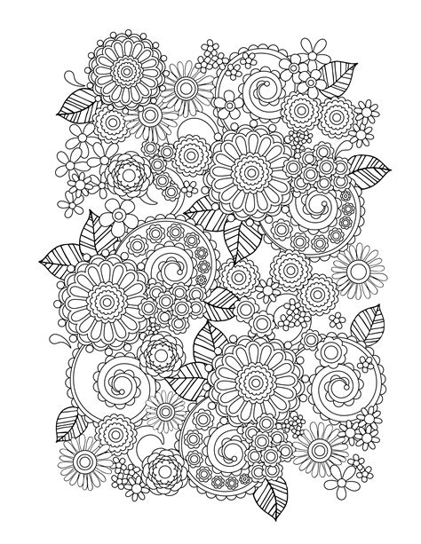 Floral Coloring Pages For Adults Printable