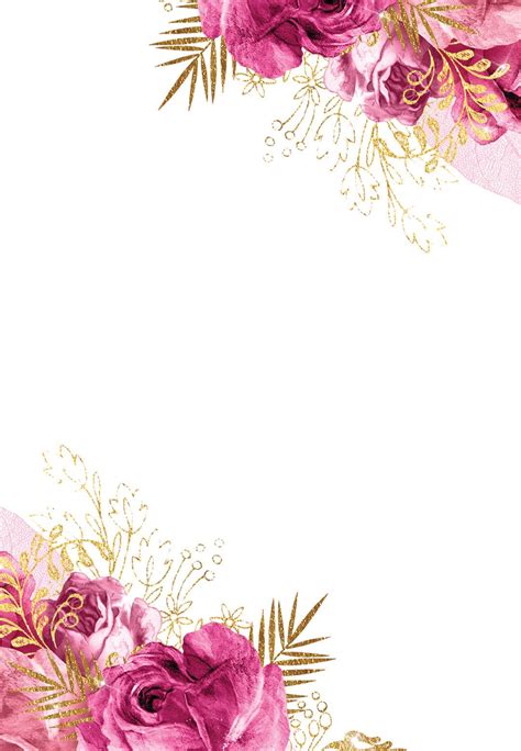 Floral Template For Invitation