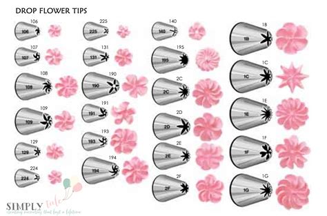 Flower Piping Tips Chart