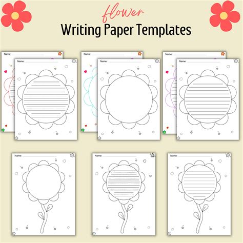 Flower Writing Template