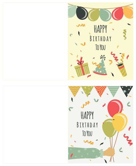 Foldable Birthday Card Template