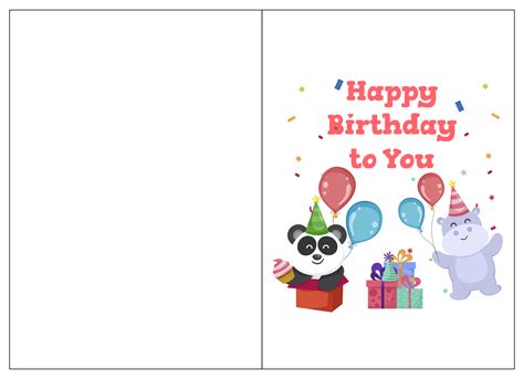 Folding Birthday Card Template