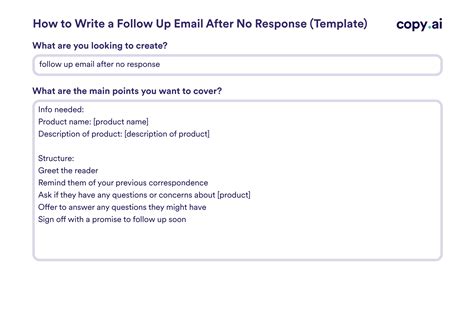 Follow Up Email After No Response Template