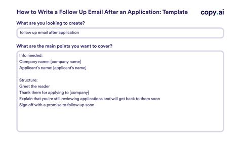 Follow Up Email Template After Application