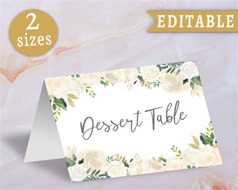 Food Tent Cards Template Free