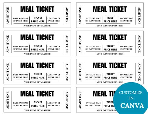 Food Ticket Template