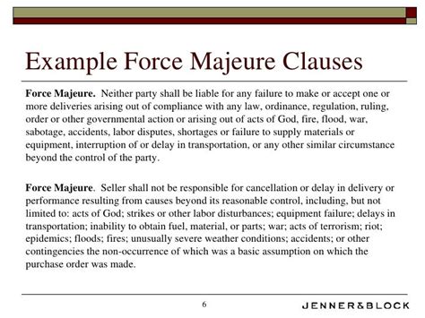 Force Majeure Clause Template