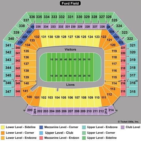 Ford Field Seat Chart