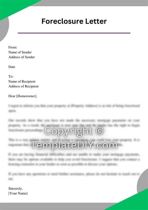 Foreclosure Letter Template