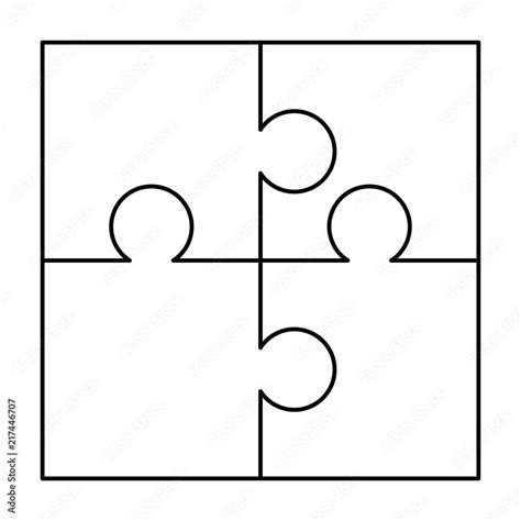 Four Piece Puzzle Template