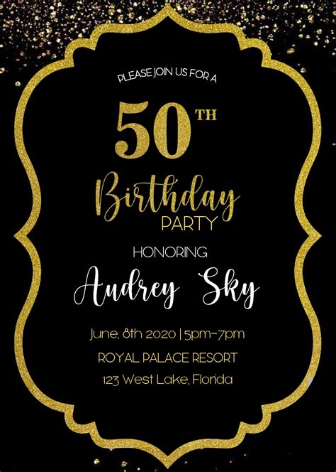 Free 50th Birthday Invitation Templates