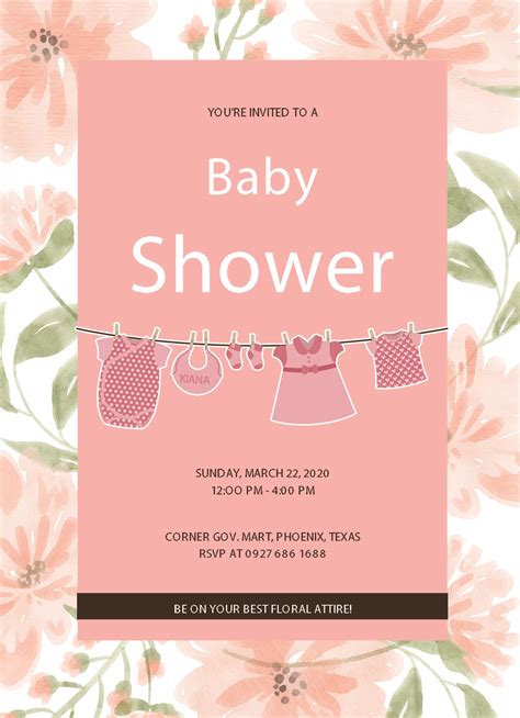 Free Baby Shower Template