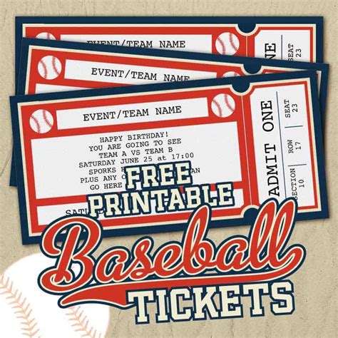 Free Baseball Ticket Template