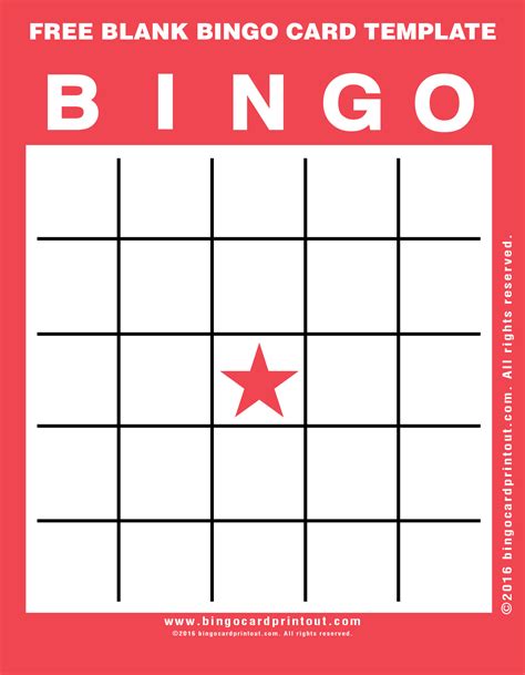 Free Bingo Template Printable