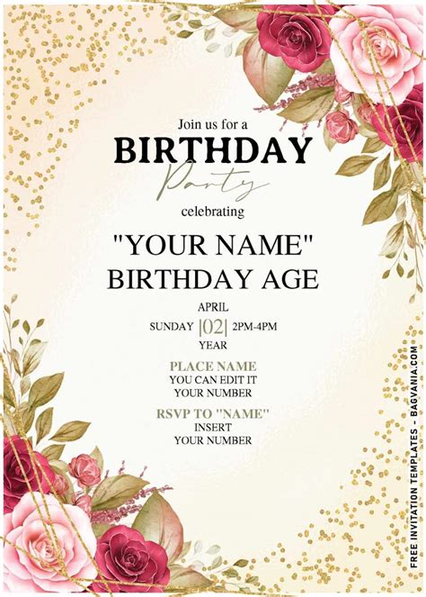 Free Birthday Invitation Templates Editable