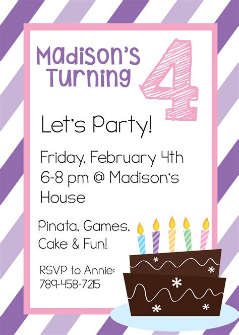 Free Birthday Invitations Templates To Print