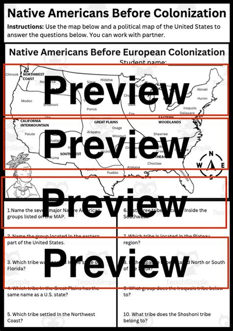 Free Blank Printables Of Native Americans Before Colonization