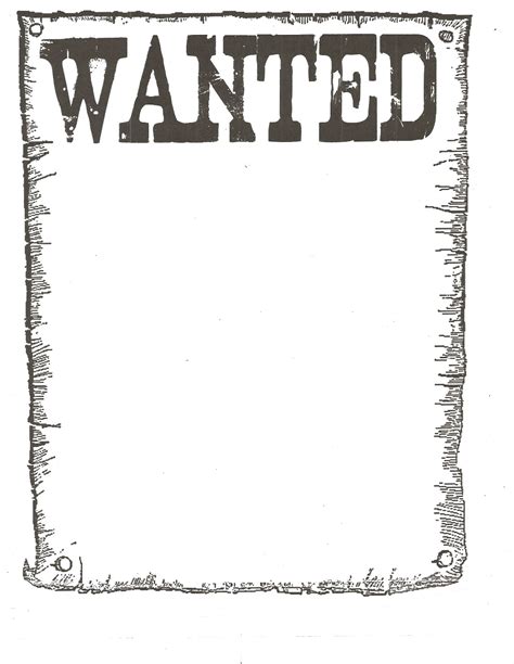 Free Blank Wanted Poster Template