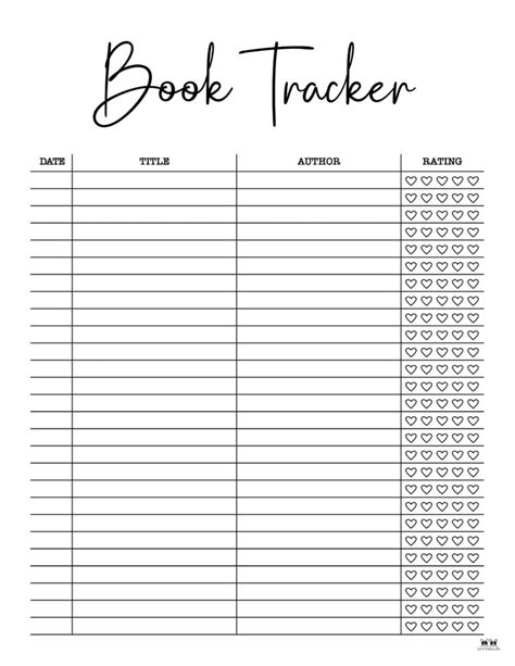 Free Book Tracker Printable