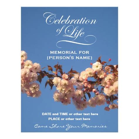 Free Celebration Of Life Flyer Template