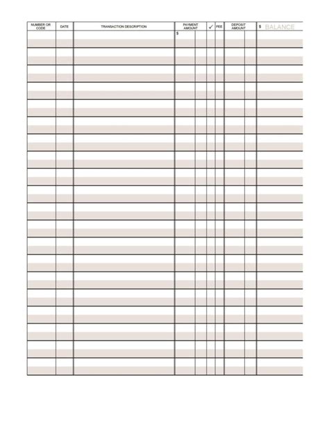 Free Check Register Printable