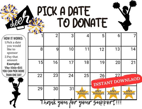 Free Cheer Calendar Fundraiser Template