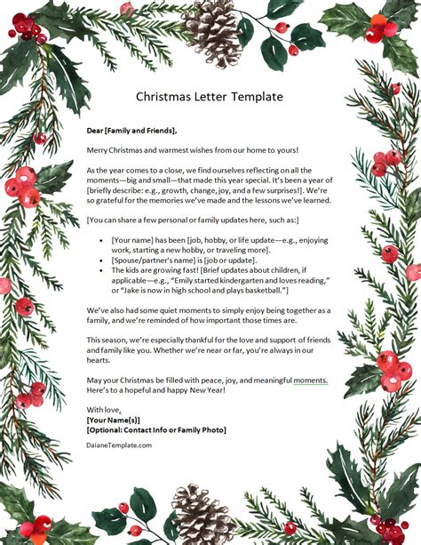 Free Christmas Letter Templates Word