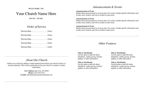 Free Church Bulletin Templates