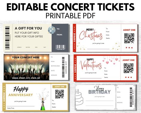 Free Concert Ticket Templates Printable