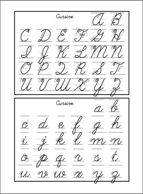 Free Cursive Letters Printables