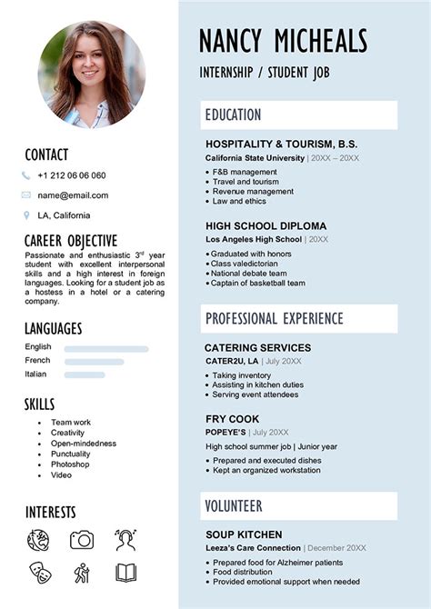 Free Cv Template For Students