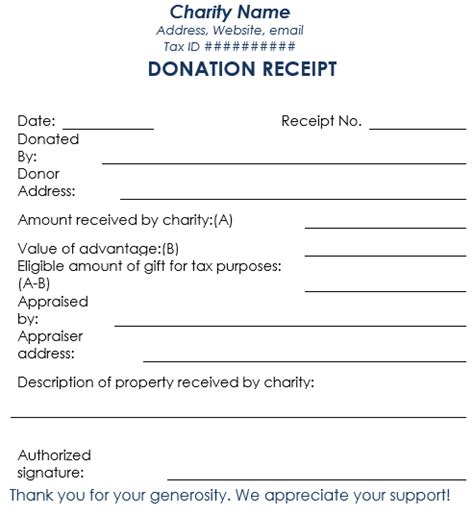 Free Donation Receipt Template Word