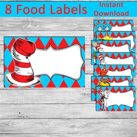 Free Dr Seuss Food Label Printables