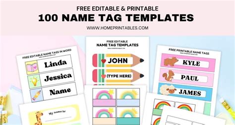 Free Editable Name Tags Printable
