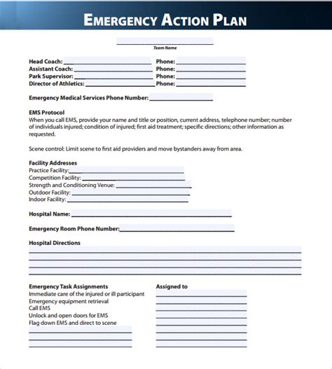 Free Emergency Action Plan Template