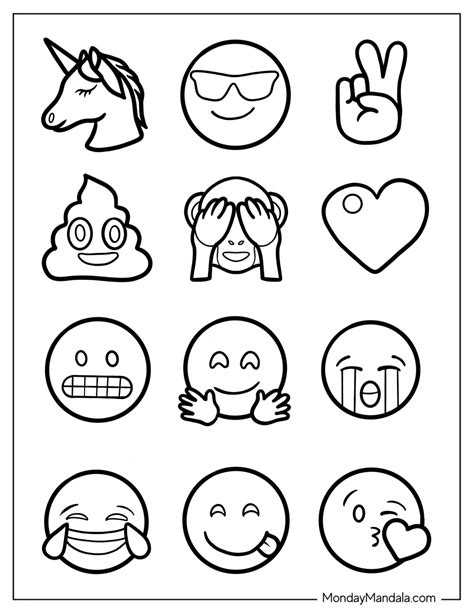 Free Emoji Printable Coloring Pages