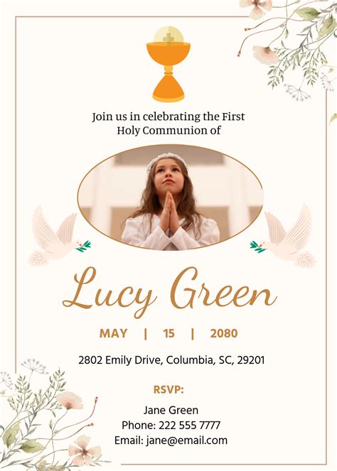 Free First Holy Communion Invitation Templates