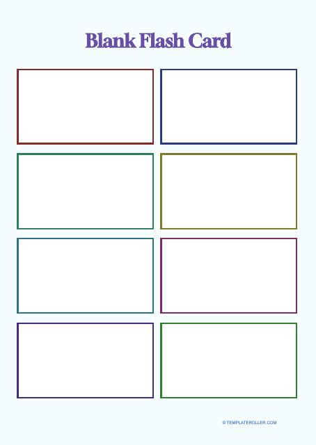 Free Flash Card Template