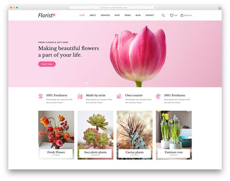 Free Flower Shop Website Templates