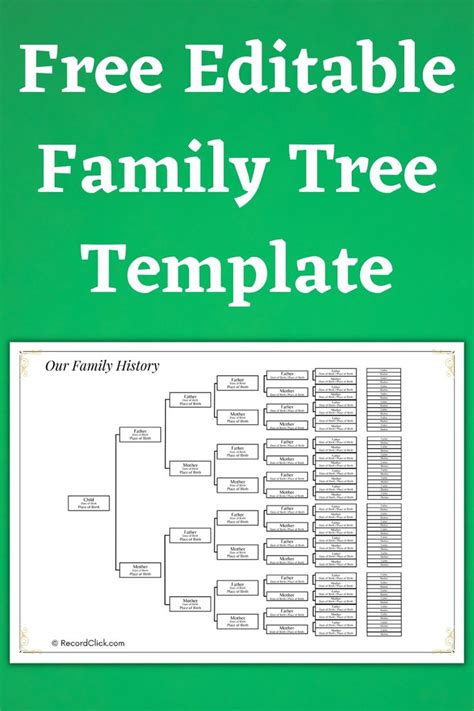 Free Genealogy Templates