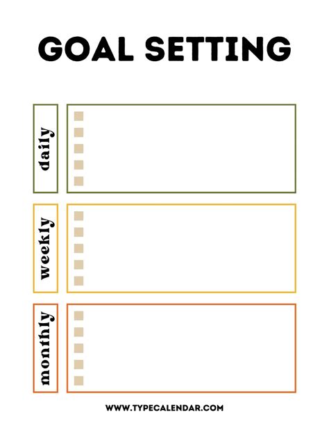Free Goal Setting Worksheet Printable
