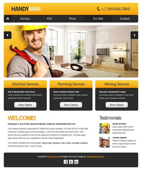 Free Handyman Website Template