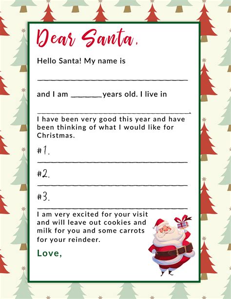 Free Letter To Santa Templates