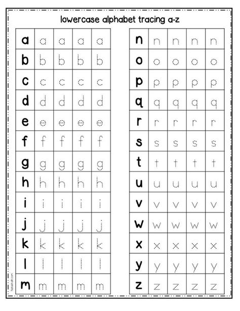 Free Lowercase Alphabet Printables